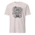 Ice Grey t-shirt with a black robot graphic on a white background