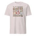 Natural t-shirt with colorful, 'My Best Friend I Love My Dog' text design on a white background