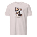 Light Grey t-shirt with Shetland Sheepdog dog illustration and If It's Not A Shetland Sheepdog It's Just A Dog T-shirt on a white background