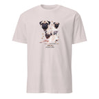 Light Grey t-shirt with Pug dog illustration and If It's Not A Pug It's Just A Dog T-shirt on a white background