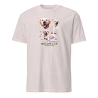 Light Grey t-shirt with Yellow Lab dog illustration and If It's Not A Yellow Lab It's Just A Dog T-shirt on a white background