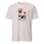 Light Grey t-shirt with Yorkshire Terrier dog illustration and If It's Not A Yorkshire Terrier It's Just A Dog T-shirt on a white background