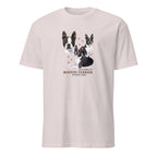 Light Grey t-shirt with Boston Terrier dog illustration and If It's Not A Boston Terrier It's Just A Dog T-shirt on a white background