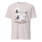 Light Grey t-shirt with Bichon Frise dog illustration and If It's Not A Bichon Frise It's Just A Dog T-shirt on a white background