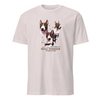 Light Grey t-shirt with Bull Terrier dog illustration and If It's Not A Bull Terrier It's Just A Dog T-shirt on a white background