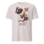 Light Grey t-shirt with Boxer dog illustration and If It's Not A Boxer It's Just A Dog T-shirt on a white background