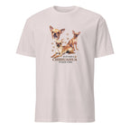 Light Grey t-shirt with Chihuahua graphic and If It's Not A Chihuahua It's Just A Dog text on a white background