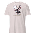 Light Grey t-shirt with Alaskan Malamute graphic and If It's Not A Alaskan Malamute It's Just A Dog text on a white background