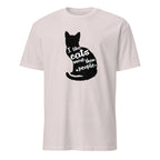 Light Grey t-shirt with a black cat silhouette and I Like Cats More Than People text on a white background