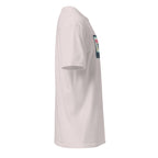 Right view of a ice grey t-shirt against a white background