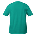 Teal t-shirt back on a white background