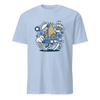 Light blue t-shirt with a nautical-themed graphic design on a white background