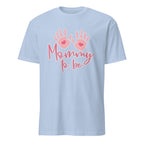 Mommy to Be graphic light blue t-shirt for expecting mothers, perfect as a pregnancy announcement tee or baby shower gift from Wrapped and Wready
