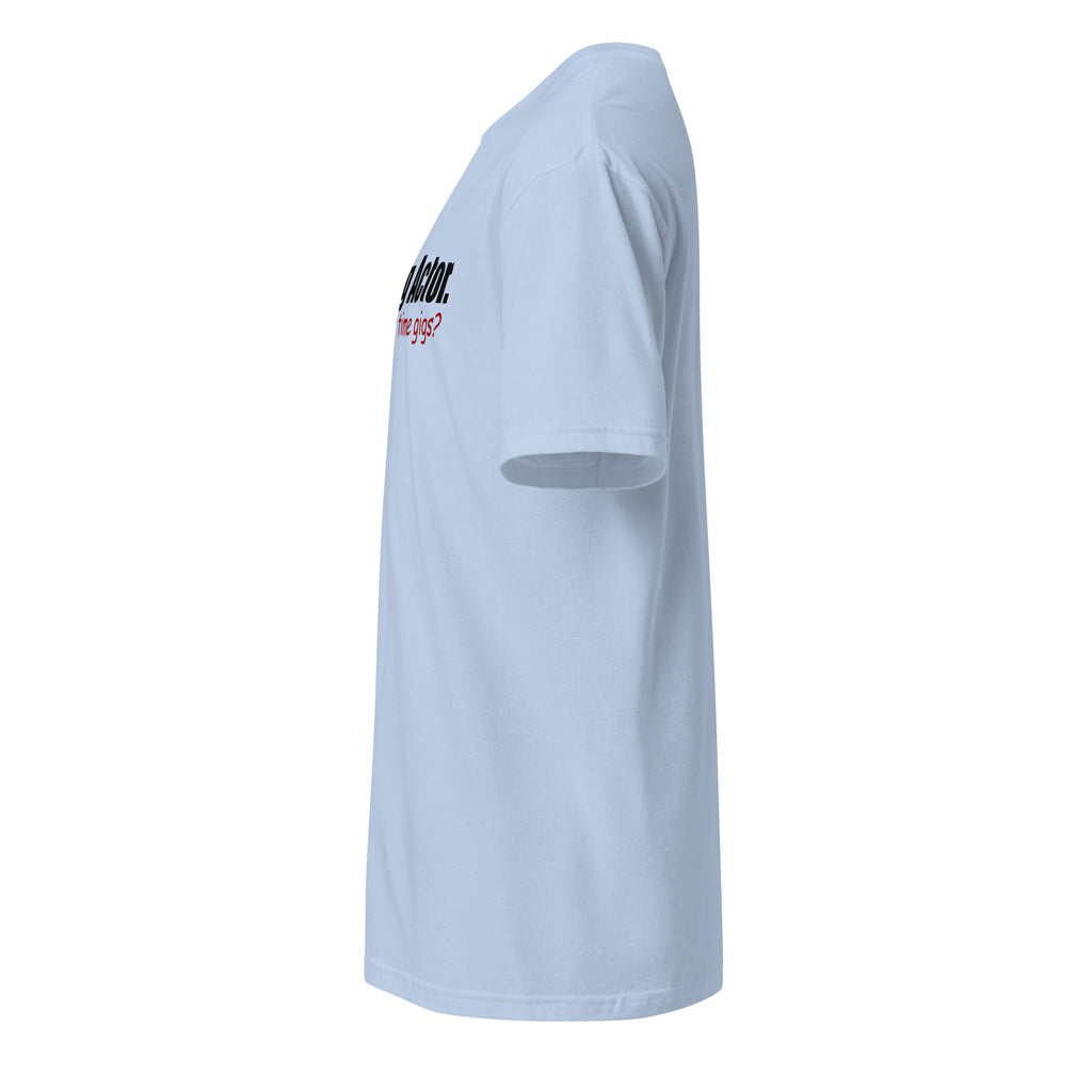 Plain Light Blue t-shirt left side on a white background