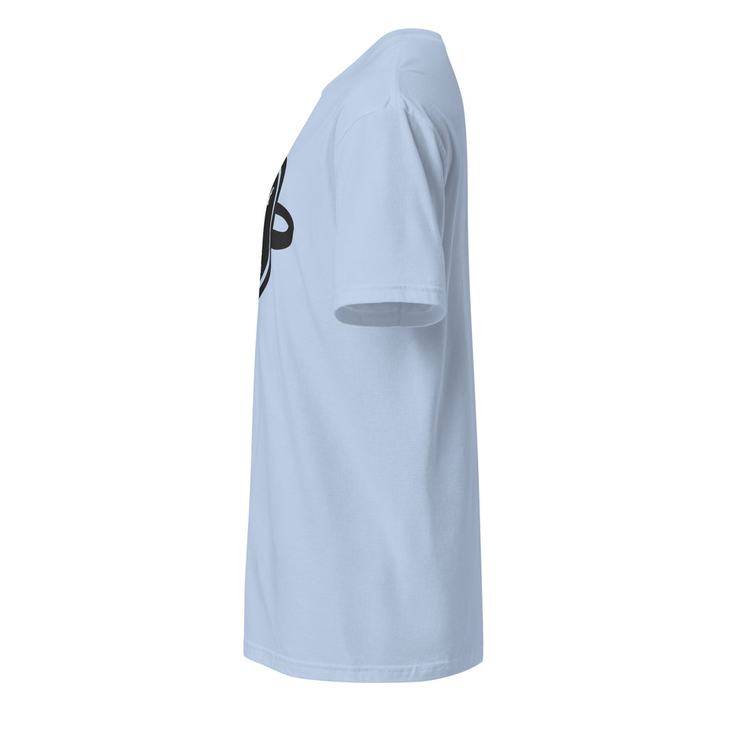 Plain Light Blue t-shirt left side on a white background