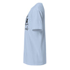 Plain Light Blue t-shirt left side on a white background