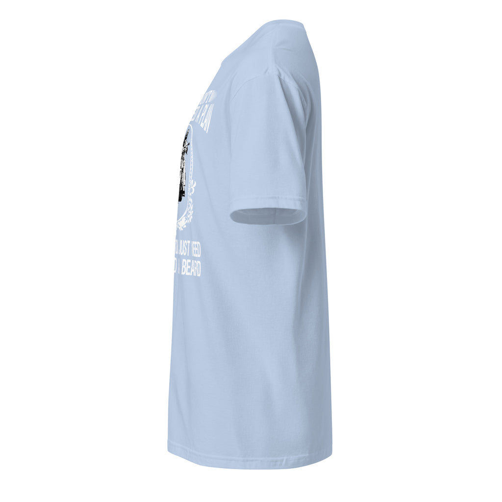Plain Light Blue t-shirt left side on a white background