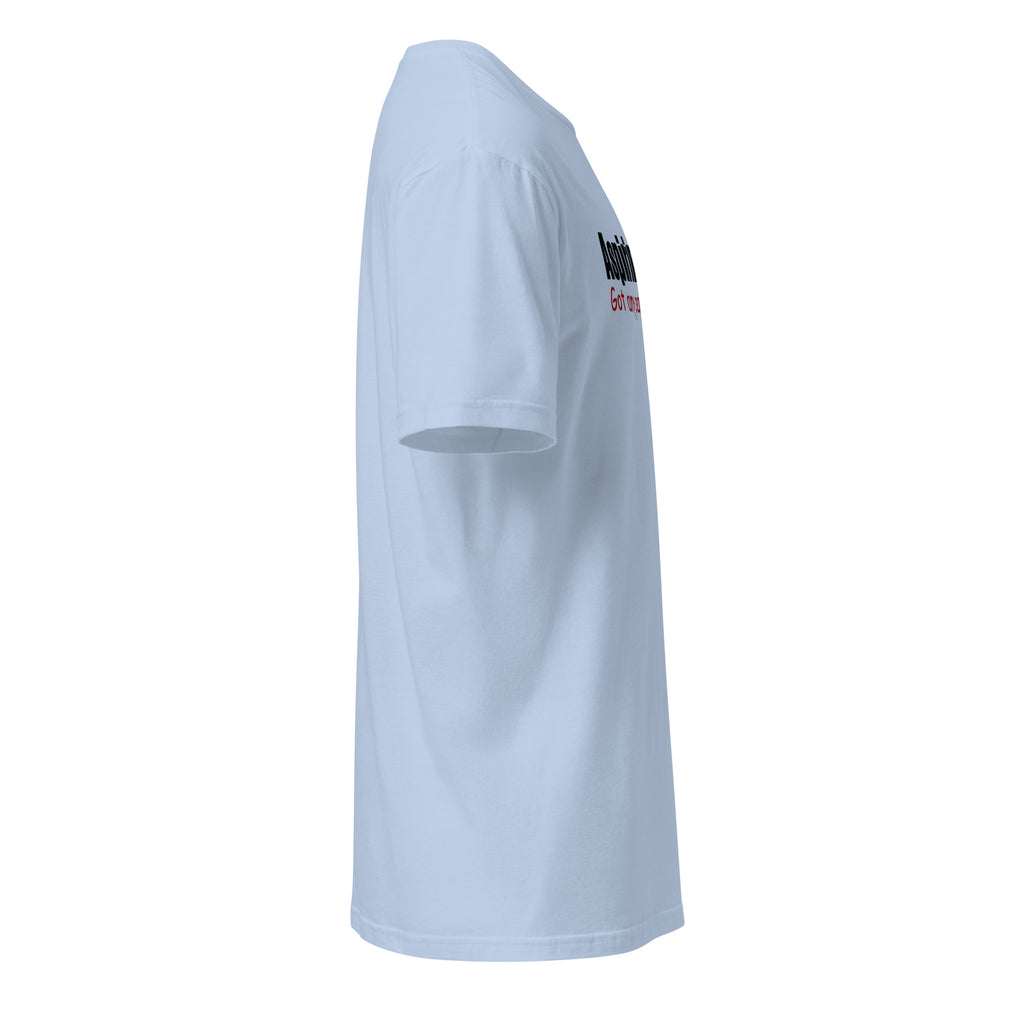 Plain Light Blue t-shirt right side on a white background