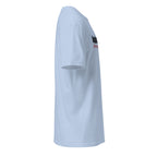 Plain Light Blue t-shirt right side on a white background