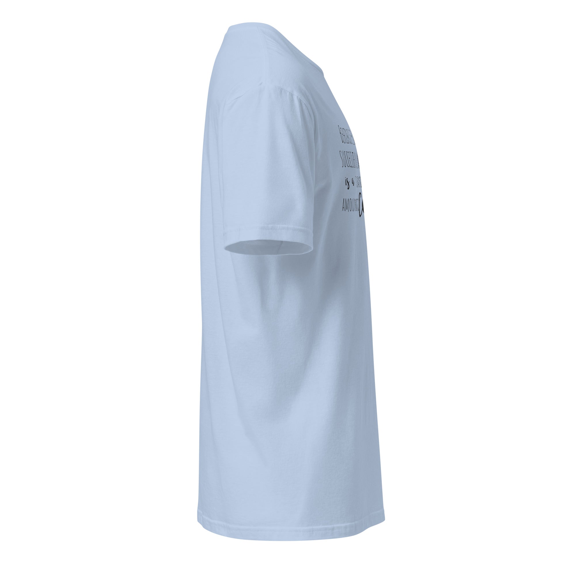 Plain light blue t-shirt right side on a white background