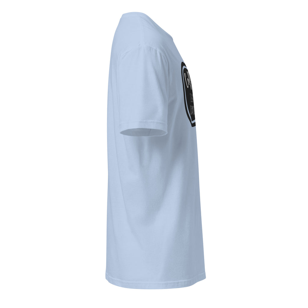 Plain Light Blue t-shirt right side on a white background