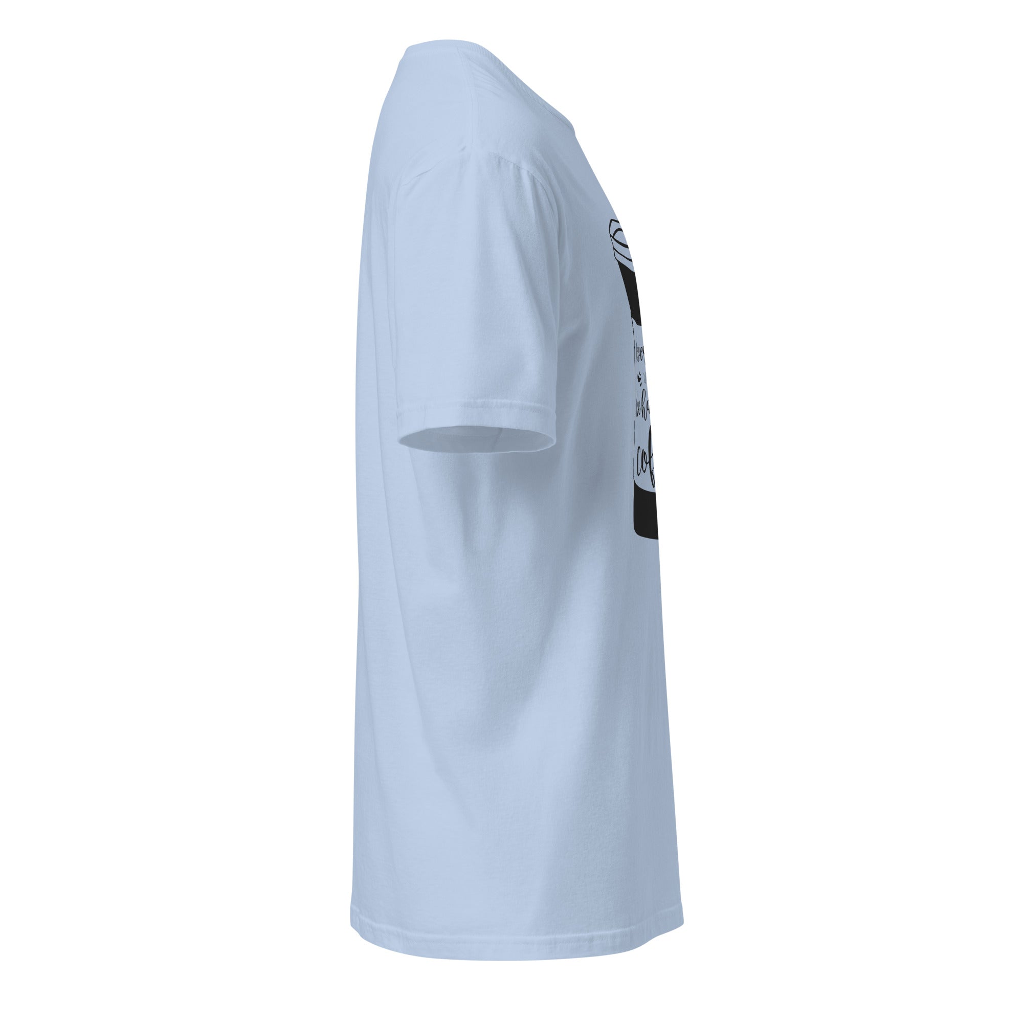 Plain Light Blue t-shirt right side on a white background