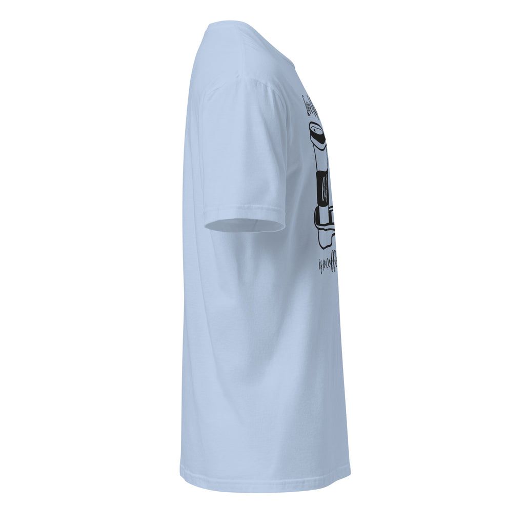 Plain light blue t-shirt right side on a white background