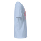 Light blue t-shirt right side on a white background