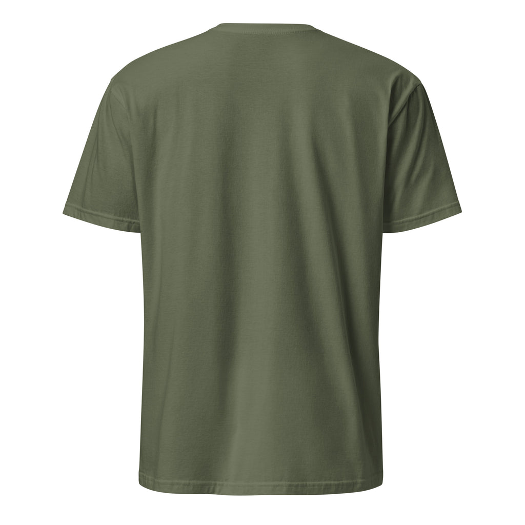 Plain Military Green t-shirt back on a white background