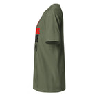 Left view of a plain Military Green t-shirt on a white background
