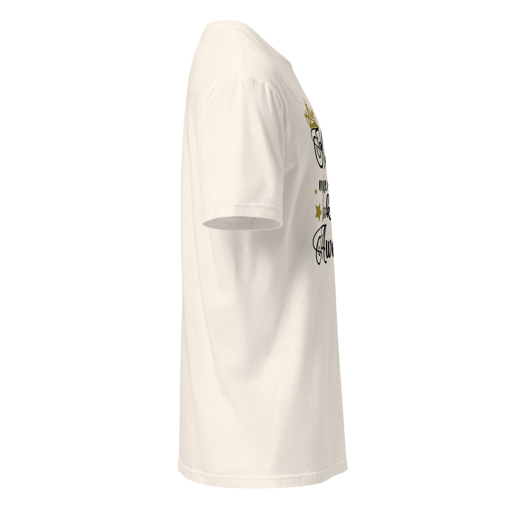 Right view of a natural t-shirt on a white background
