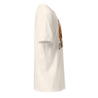 Right view of a natural t-shirt on a white background