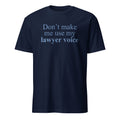 Navy t-shirt with 'Plain Famous' logo on a white background