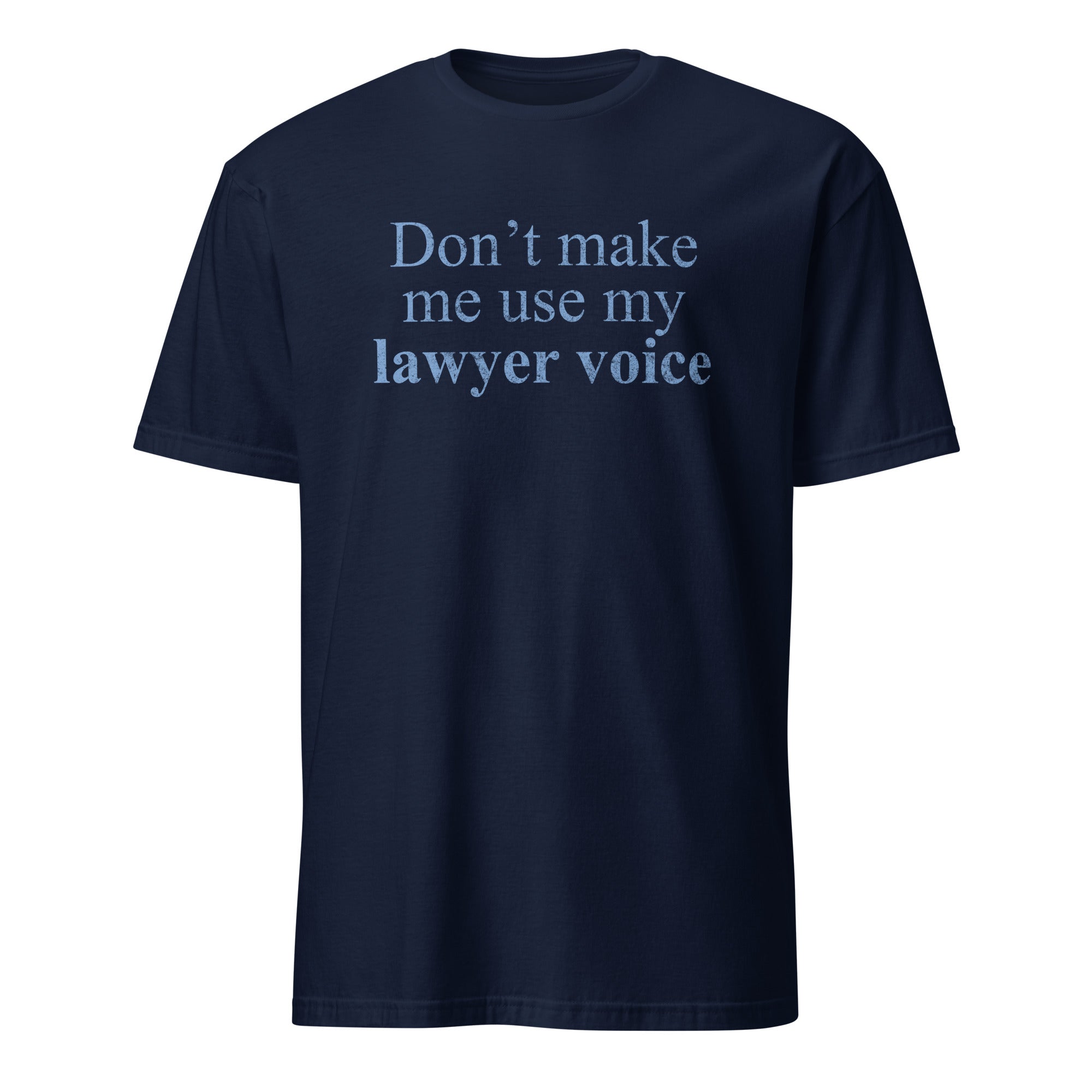 Navy t-shirt with 'Plain Famous' logo on a white background