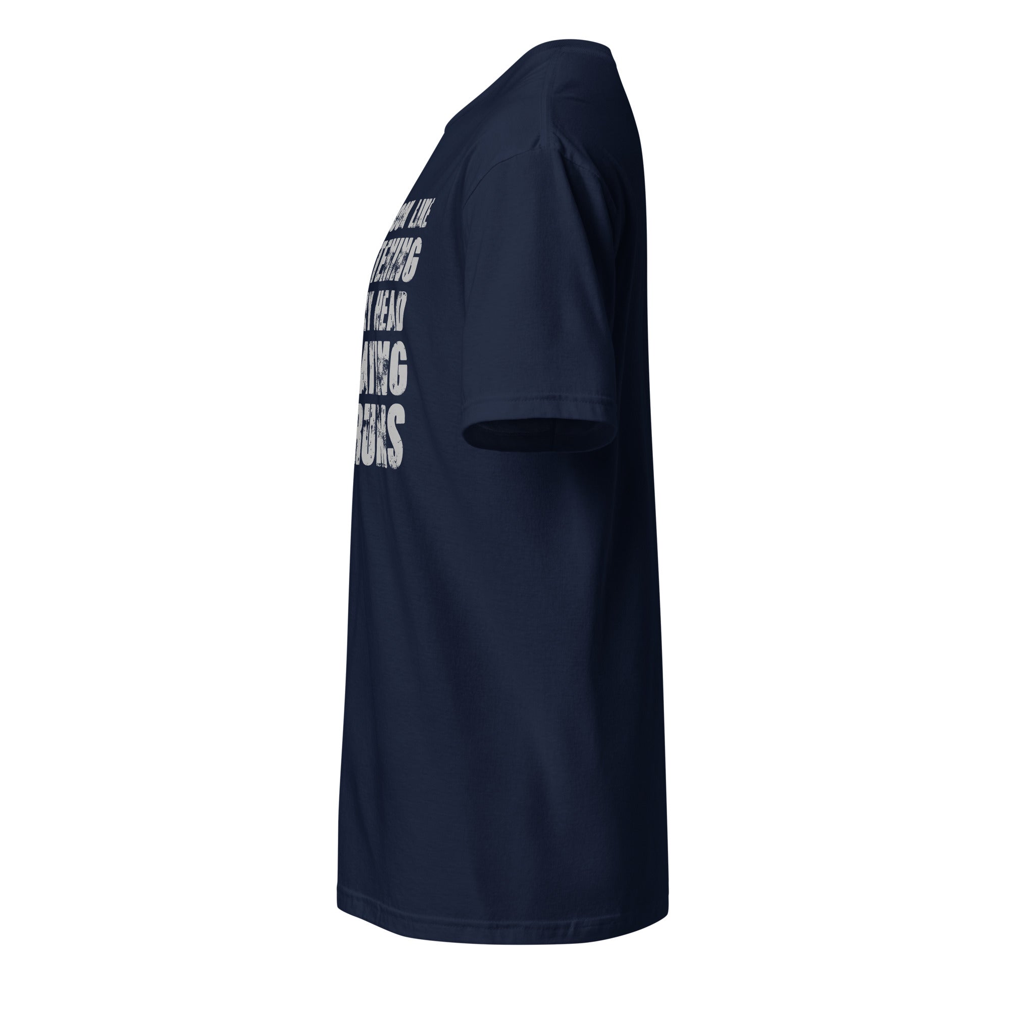Black t-shirt left side on a white background
