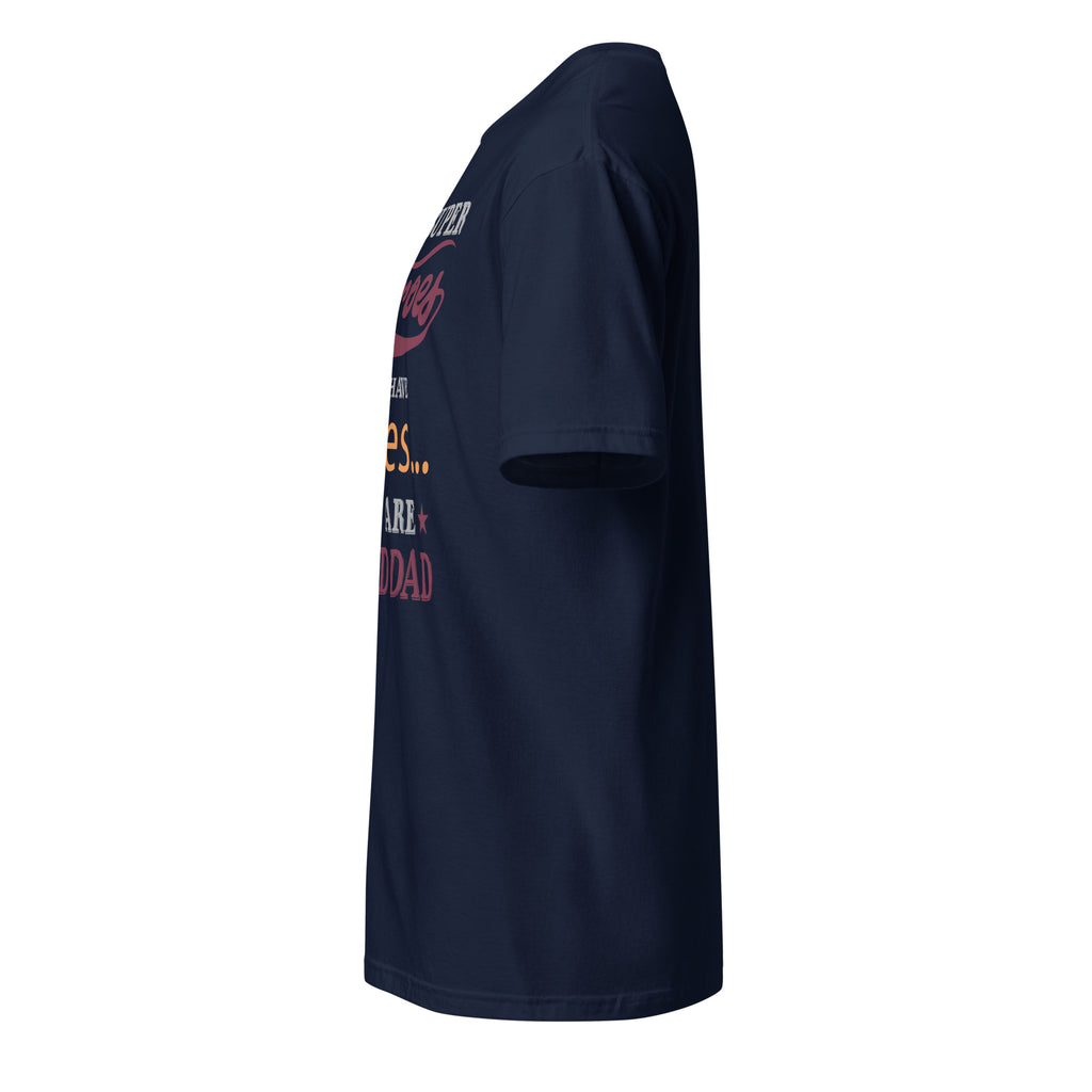 Navy t-shirt left side