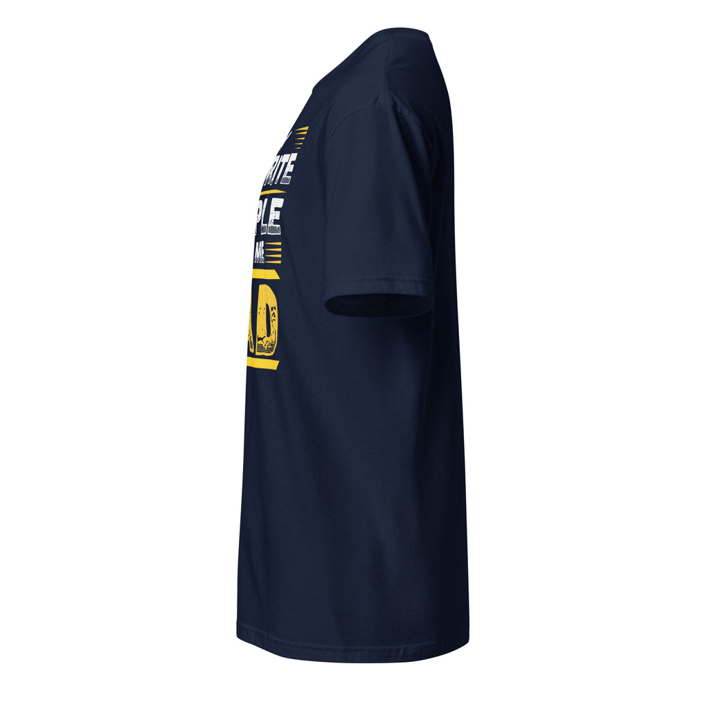 Navy t-shirt left side