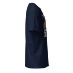 Plain Navy blue t-shirt right side on a white background