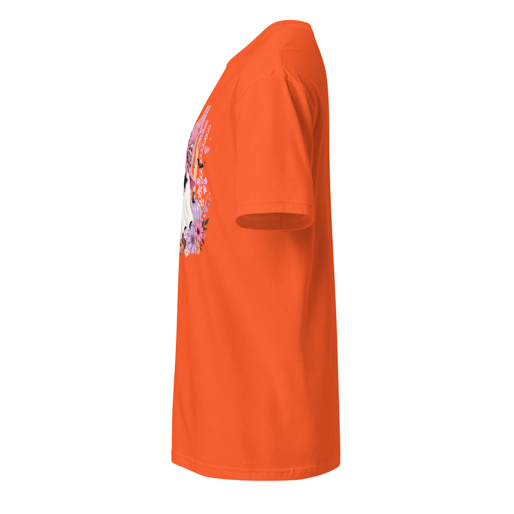 Left view of a black t-shirt against a white background