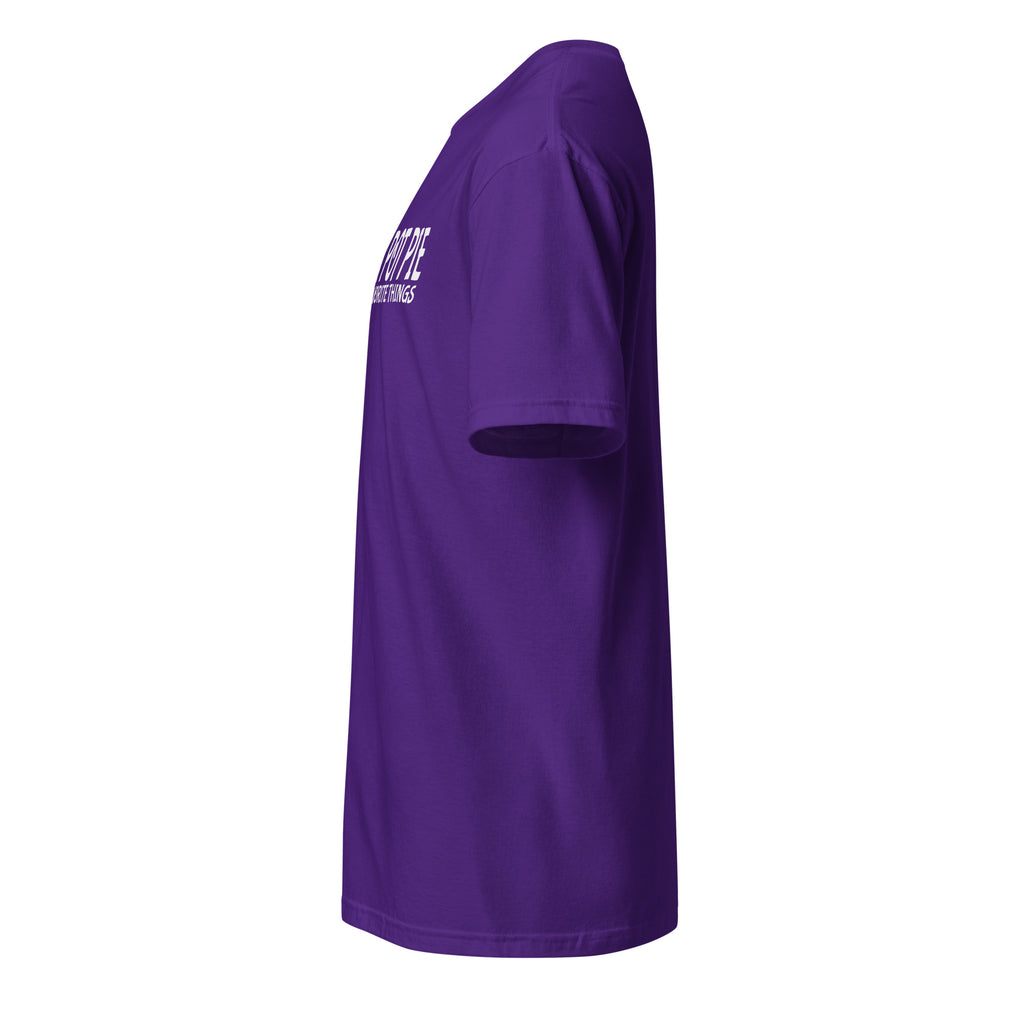 Plain Purple t-shirt left side on a white background