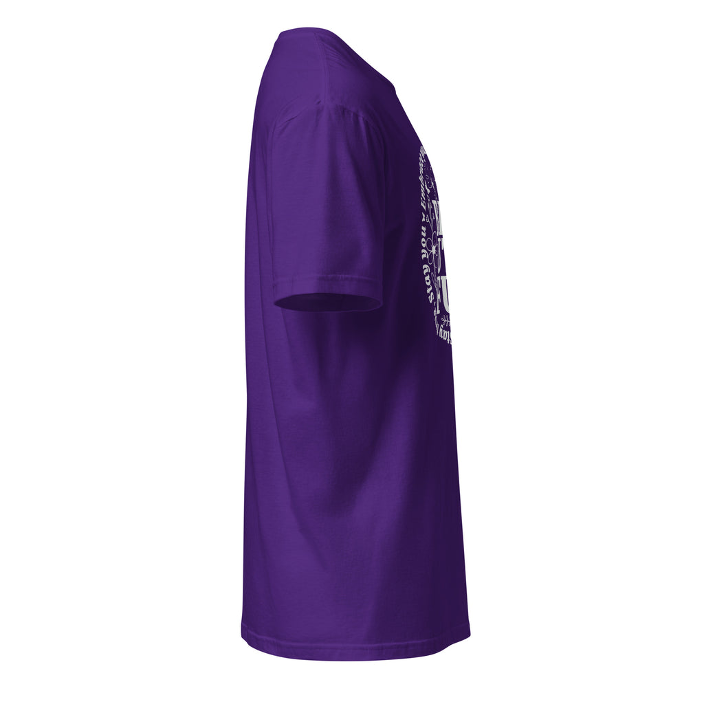 Plain Purple t-shirt right side on a white background