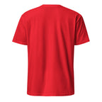 Plain Red t-shirt back on a white background