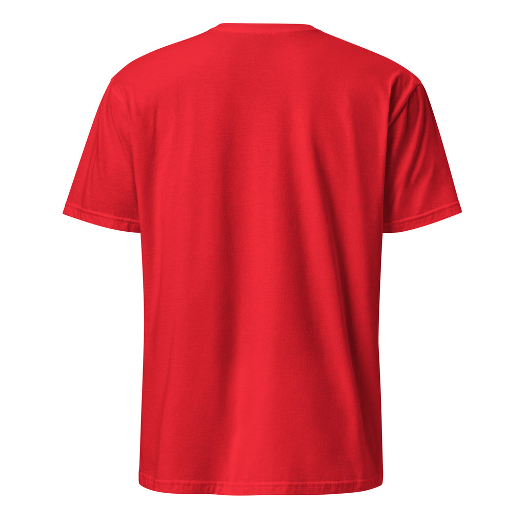 Red t-shirt back on a white background