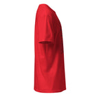 Plain Red t-shirt right side on a white background