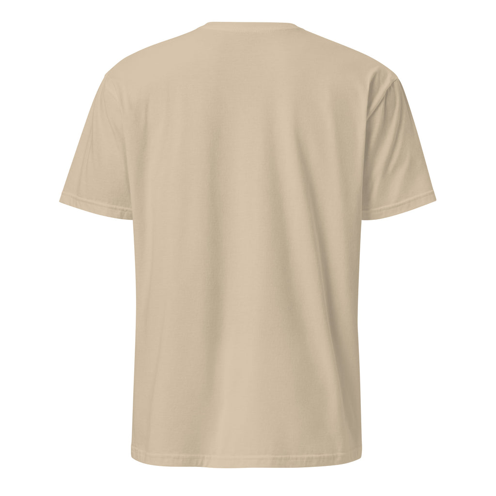 Plain Sand t-shirt back on a white background