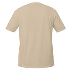 Beige t-shirt back on a white background