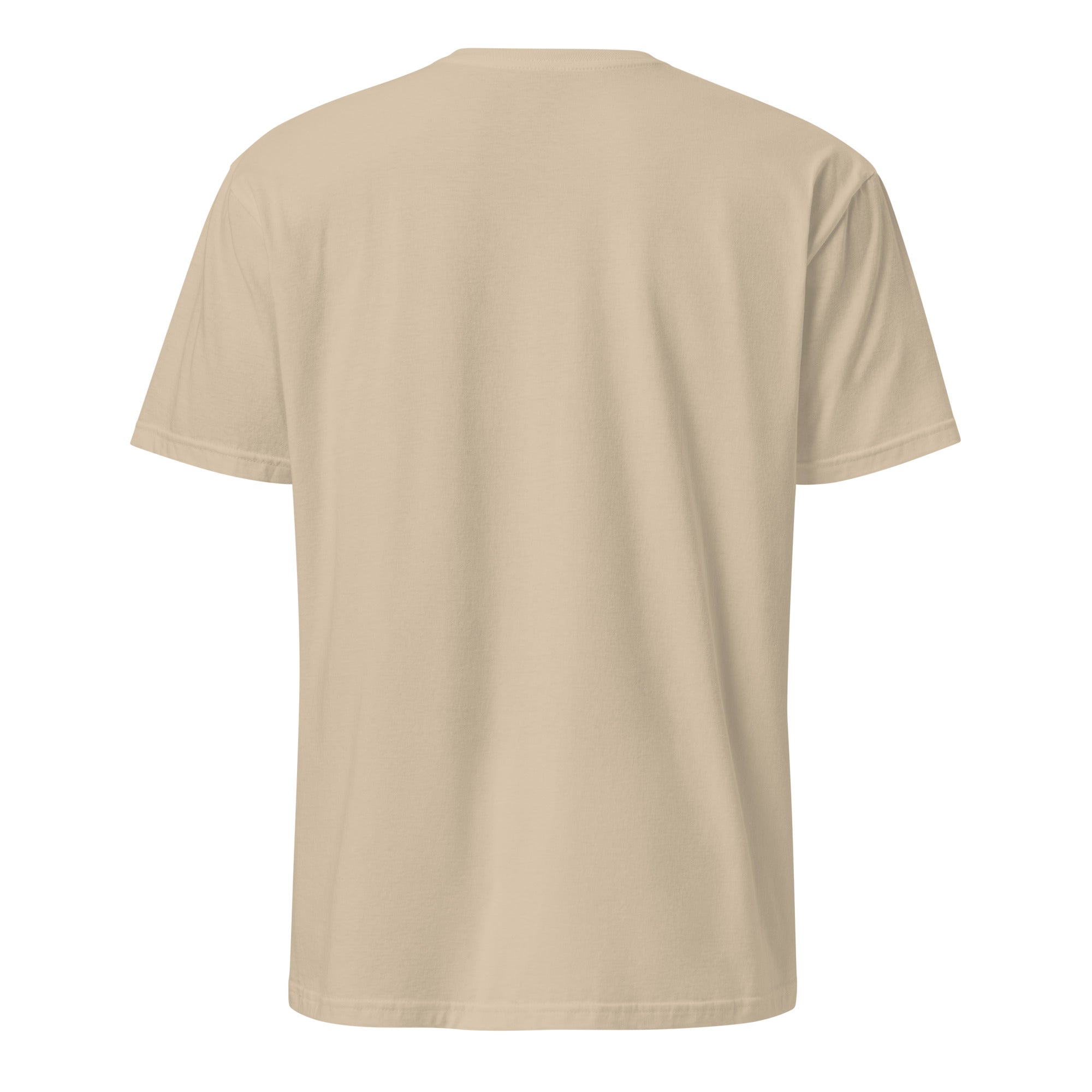 Sand t-shirt back on a white background