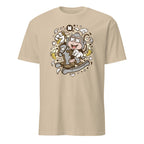 Sand t-shirt with a cartoon monkey design on a white background