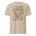 Sand t-shirt with a giraffe graphic design on a white background