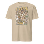 Sand t-shirt with a giraffe graphic design on a white background